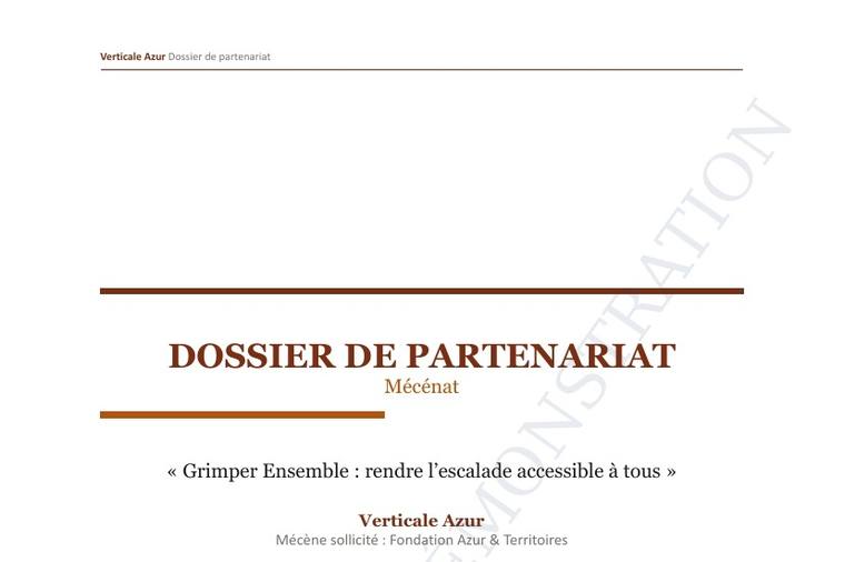 Aperçu — Dossier de partenariat mécénat — Verticale Azur